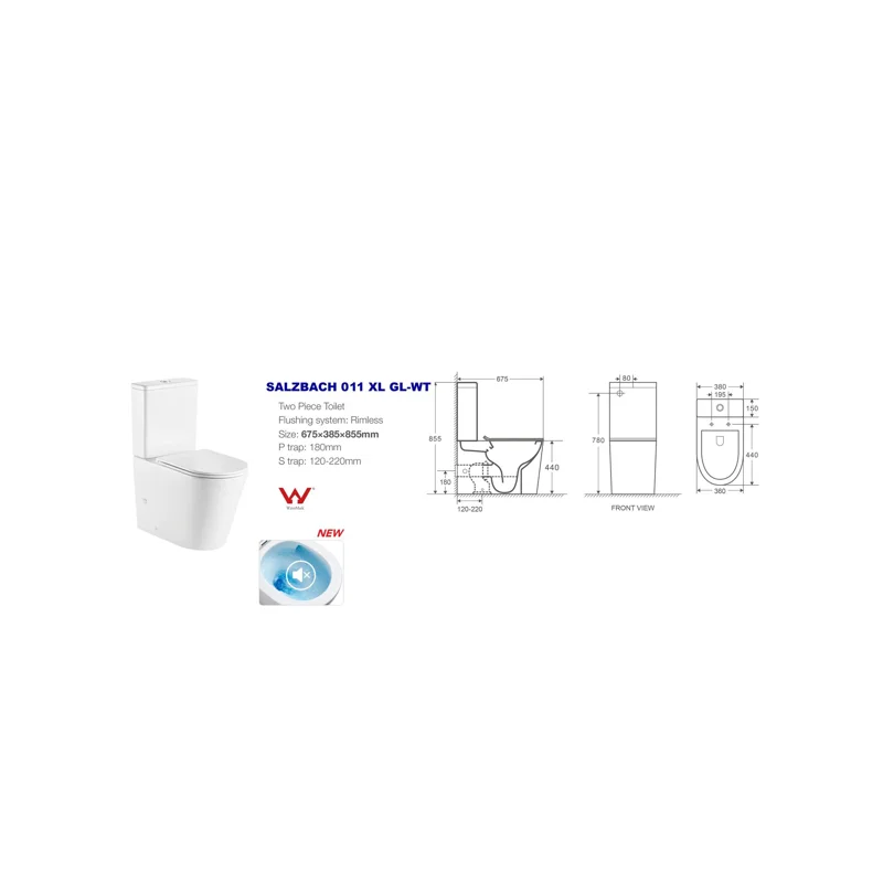Унитаз-компакт напольный Weltwasser WW SK Salzbach 011 XL GL-WT 10000013372