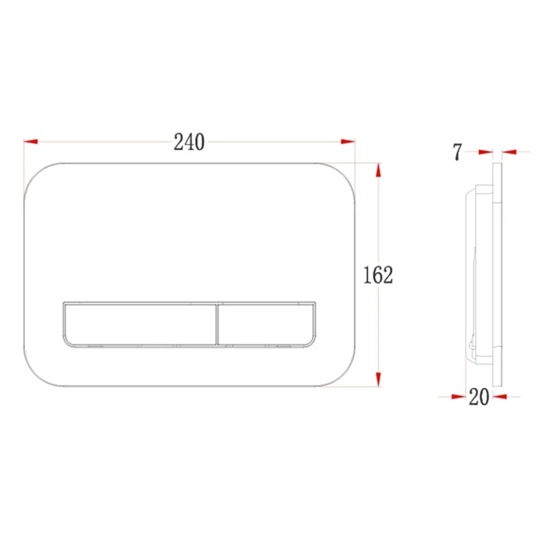 Кнопка смыва Veconi FLUSH V12, FLV12-W, 240х162х7, пластик, белый глянец Кнопка смыва Veconi FLUSH V12, FLV12-W, 240х162х7, пластик, белый глянец