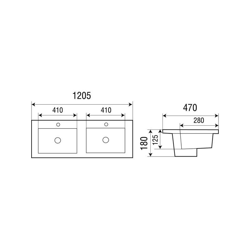 Раковина WeltWasser Deilbach 7506 120 10000003906 двойная Белый глянец