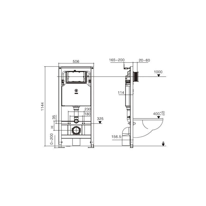 Инсталляция WeltWasser WW Amberg 506 ST 10000005989 для унитаза без клавиши смыва