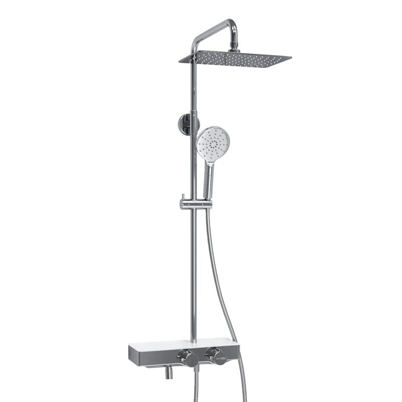 Душевая система WasserKRAFT A113.069.127.CH Thermo с термостатом Хром Белая