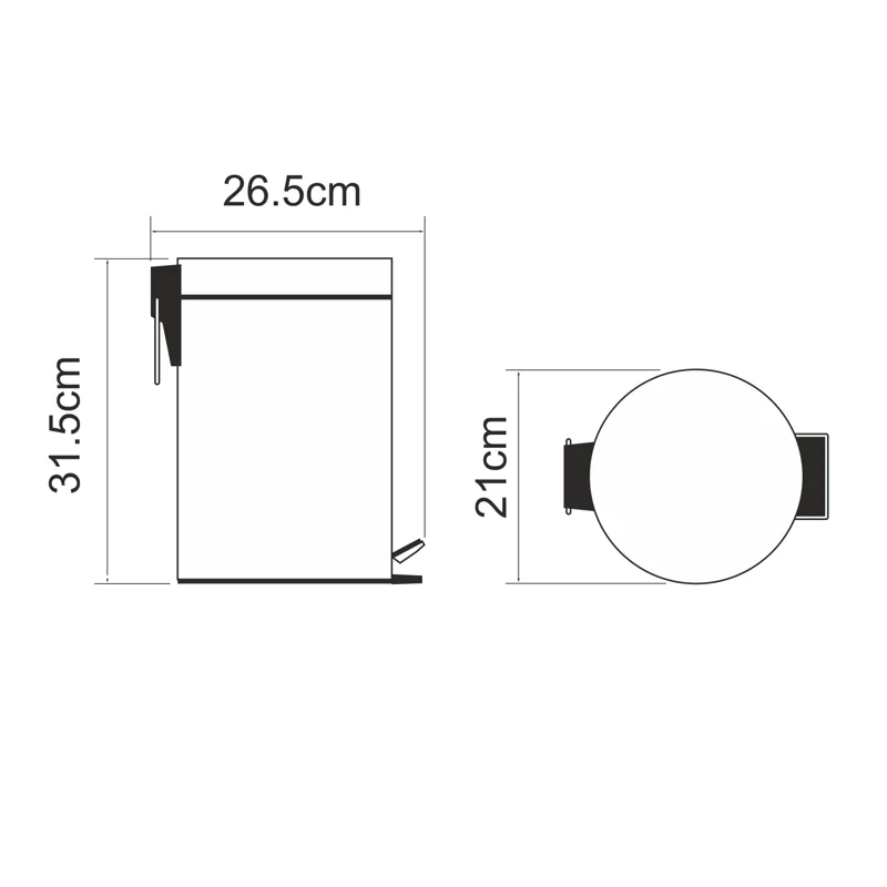 Ведро для мусора WasserKRAFT K-635B Черное матовое
