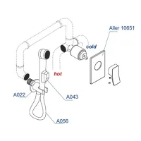 Гигиенический душ со смесителем WasserKRAFT Aller A010656 Хром