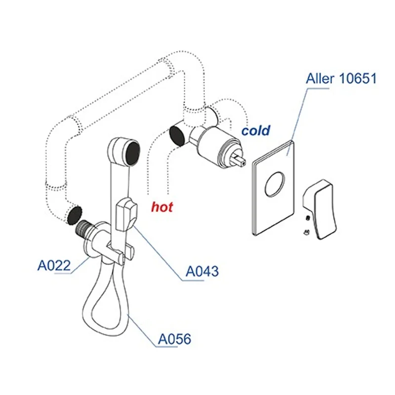 Гигиенический душ со смесителем WasserKRAFT Aller A010656 Хром