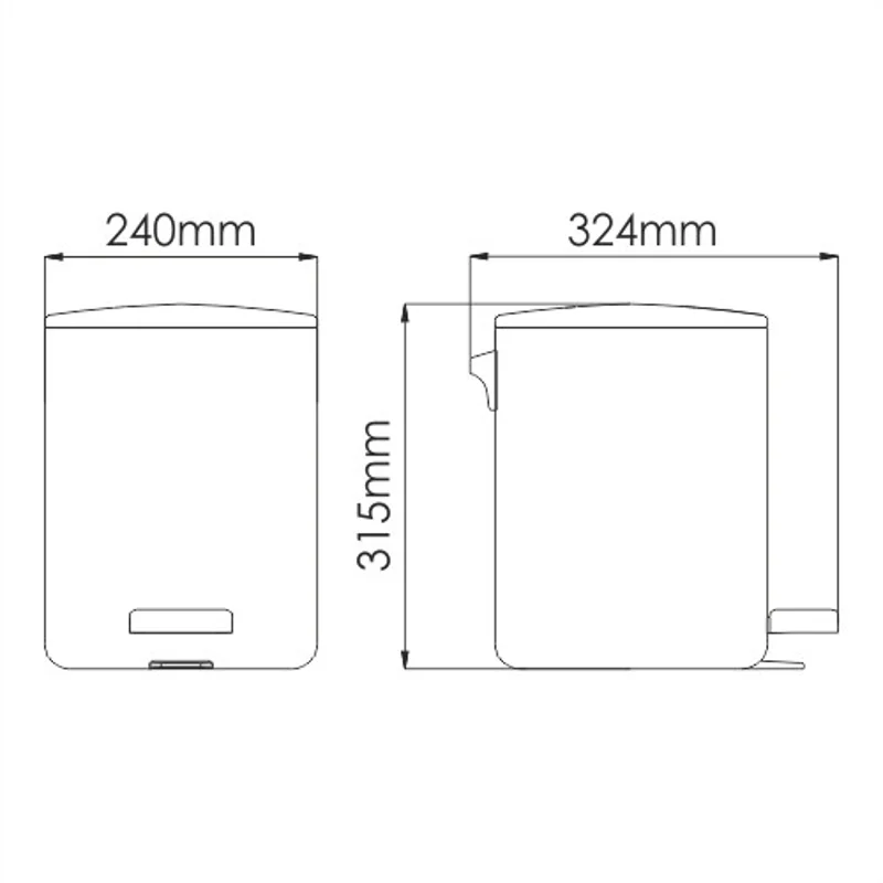 Корзина для мусора WasserKRAFT K-649, с педалью, 9 л