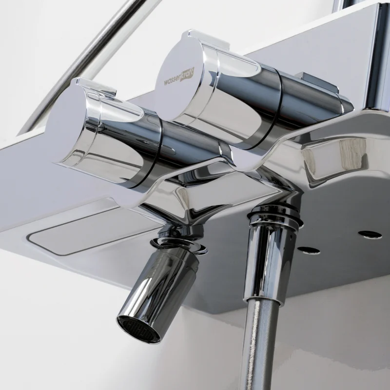 Душевая система WasserKRAFT A113.116.155.CH Thermo с термостатом Хром Белая