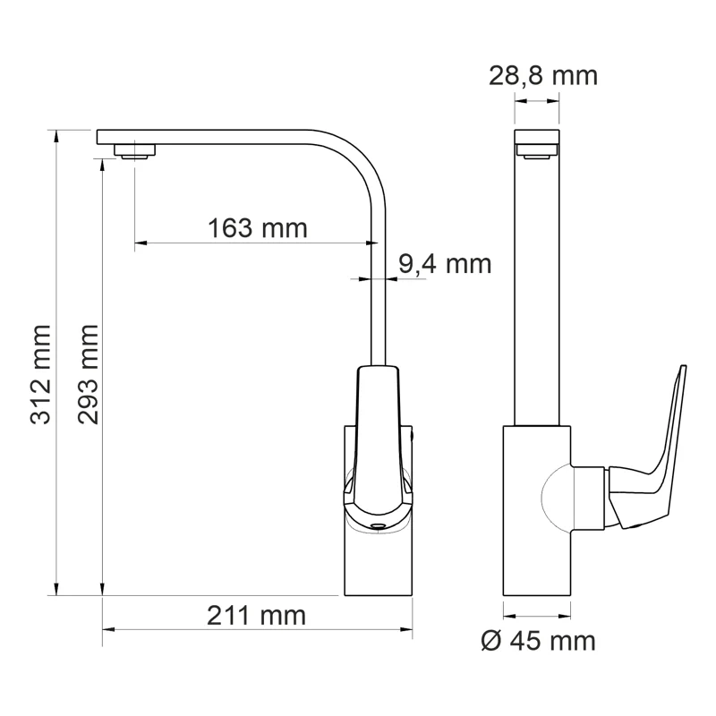 Смеситель для кухни WasserKRAFT Neime 1907 Хром