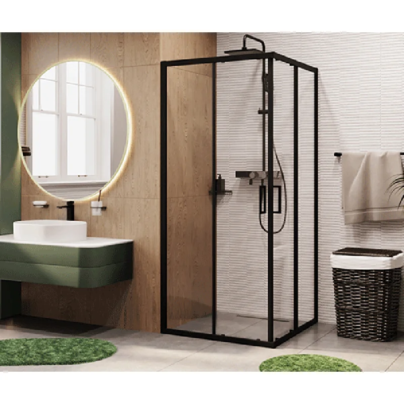 Душевой уголок WasserKRAFT Dill 90x90 61S03 профиль Черный матовый стекло прозрачное