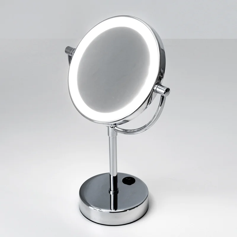 Косметическое зеркало WasserKRAFT K-1005 с подсветкой с увеличением Хром