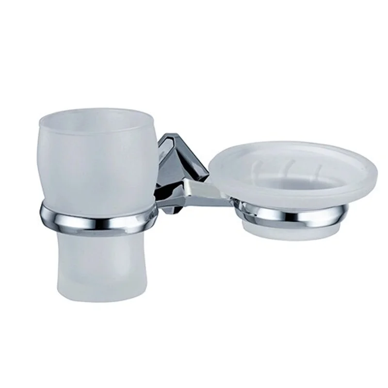 Стакан для зубных щеток с мыльницей WasserKRAFT Aller K-1126C Хром