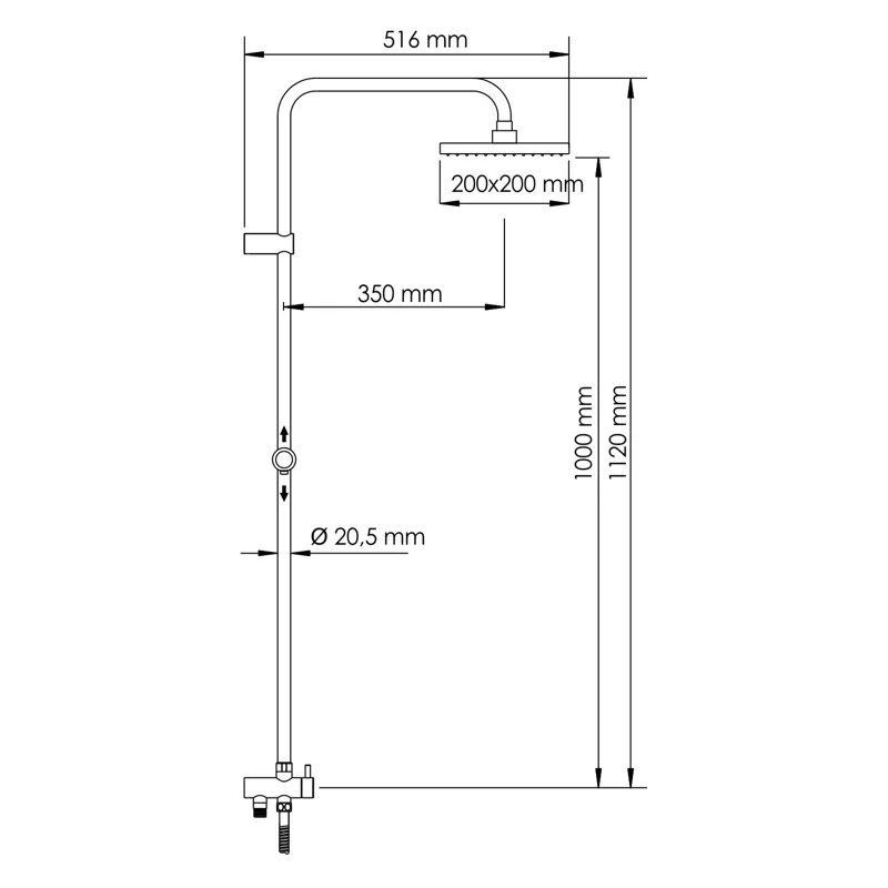 Душевой комплект, 112х53 см WasserKRAFT А041