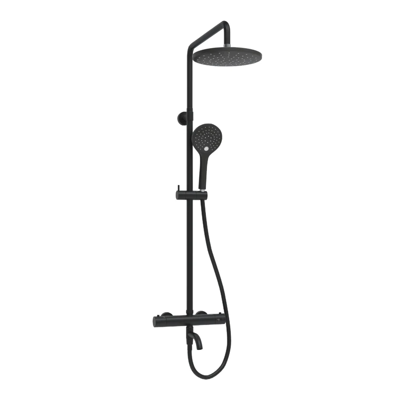 Душевая система WasserKRAFT A288.077.078.BM Thermo с термостатом Черная матовая