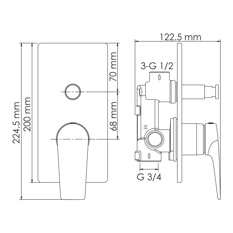 Смеситель для душа WasserKRAFT Aisch 5561 Золото матовое