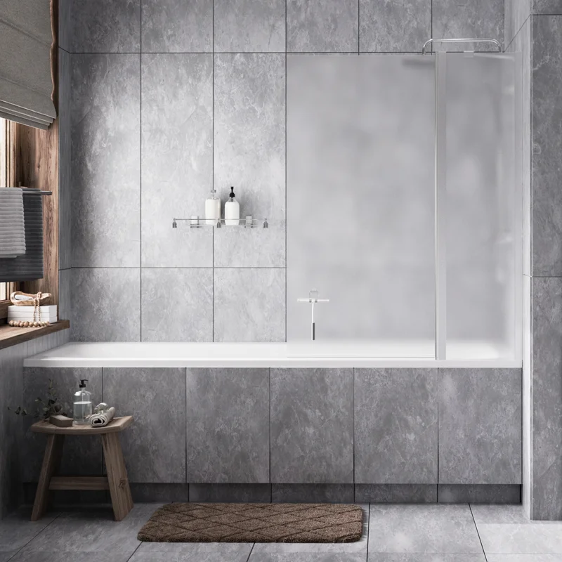 Шторка на ванну WasserKRAFT Berkel 110 R 48P02-110RM профиль Хром стекло матовое