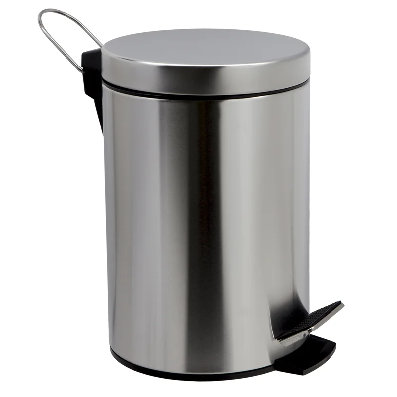 Ведро для мусора WasserKRAFT Ammer K-665 5 л Хром матовый