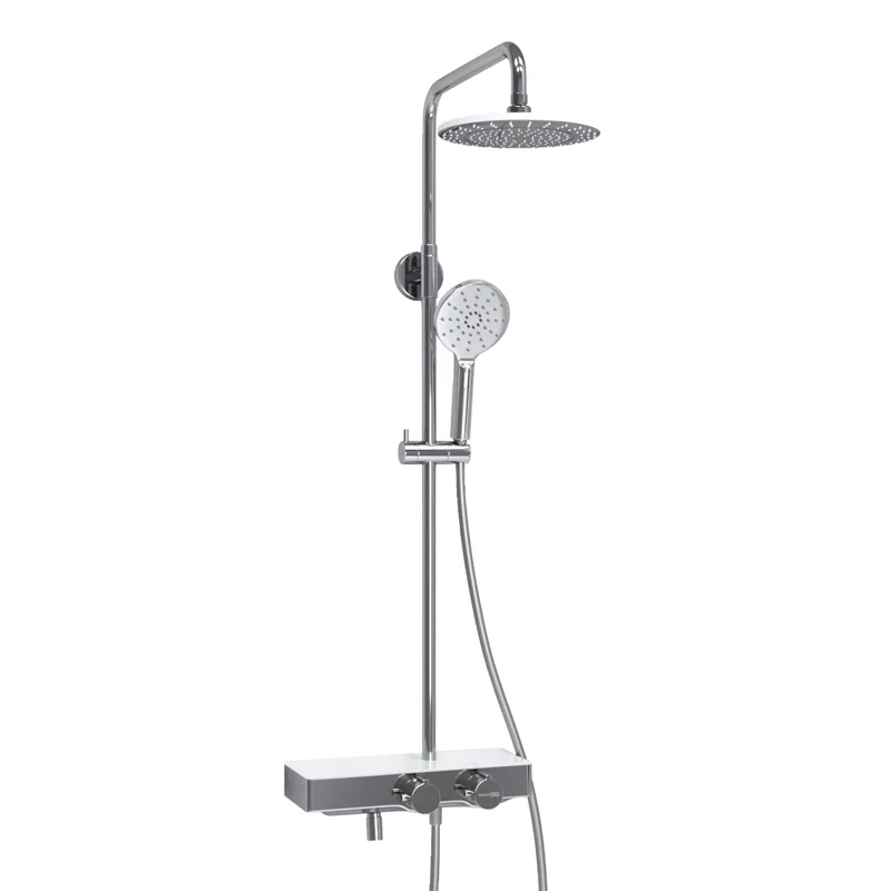Душевая система WasserKRAFT A113.067.127.CH Thermo с термостатом Хром Белая