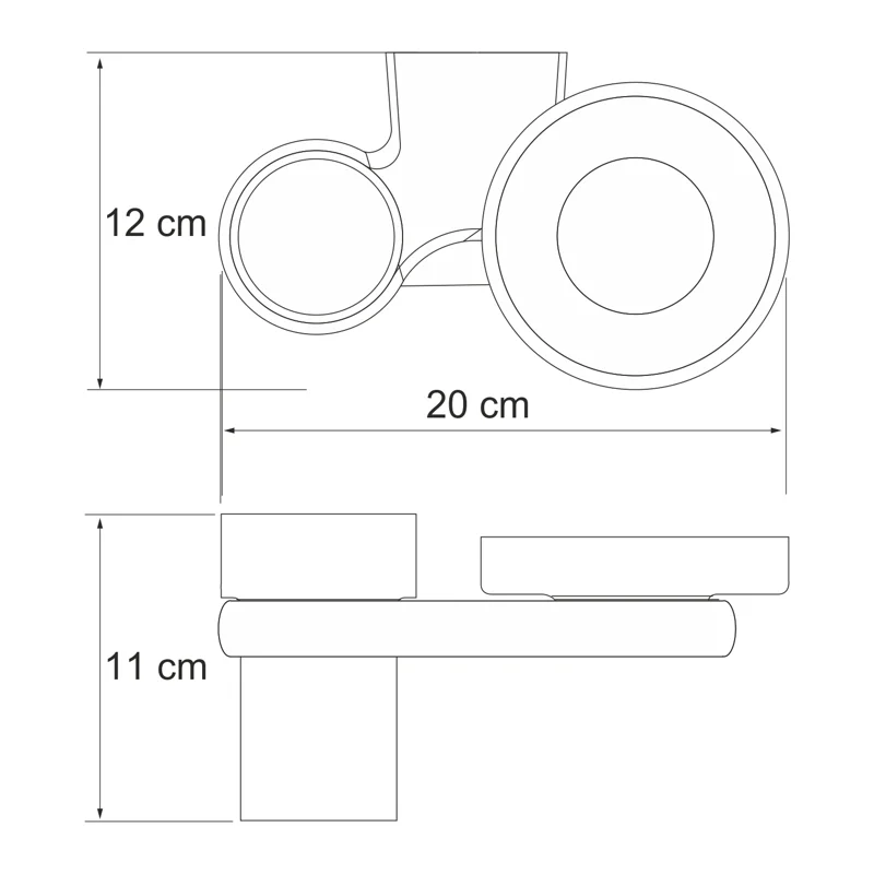 Стакан для зубных щеток с мыльницей WasserKRAFT Berkel K-6826 Хром