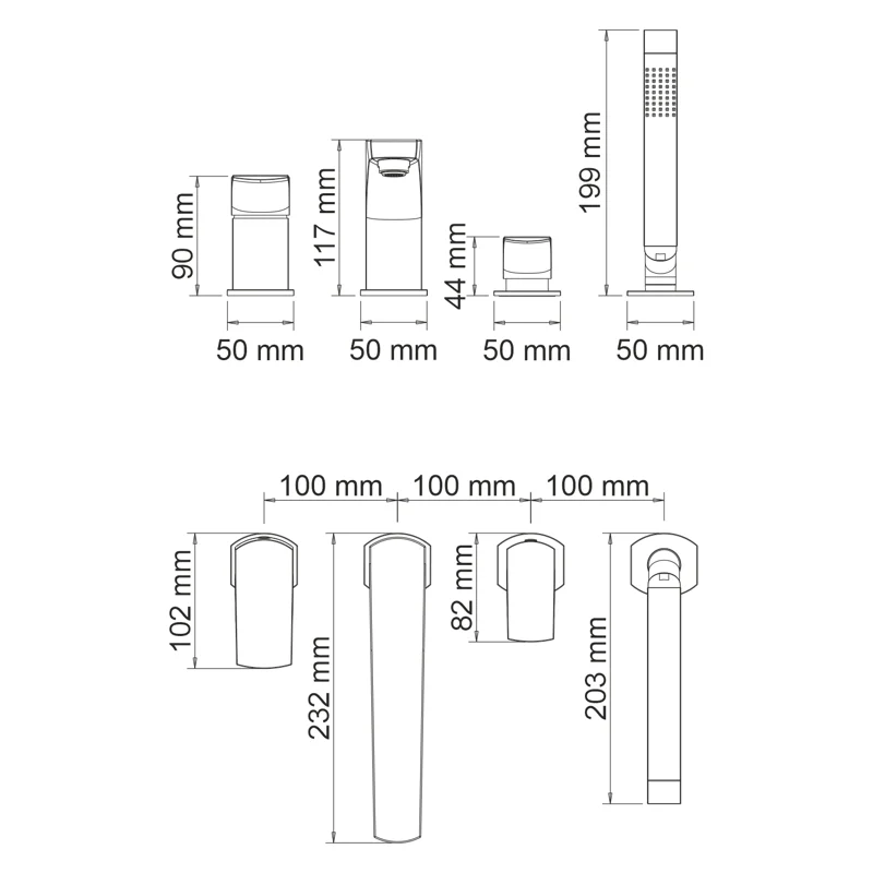 Смеситель на борт ванны WasserKRAFT Salm 2755 Хром