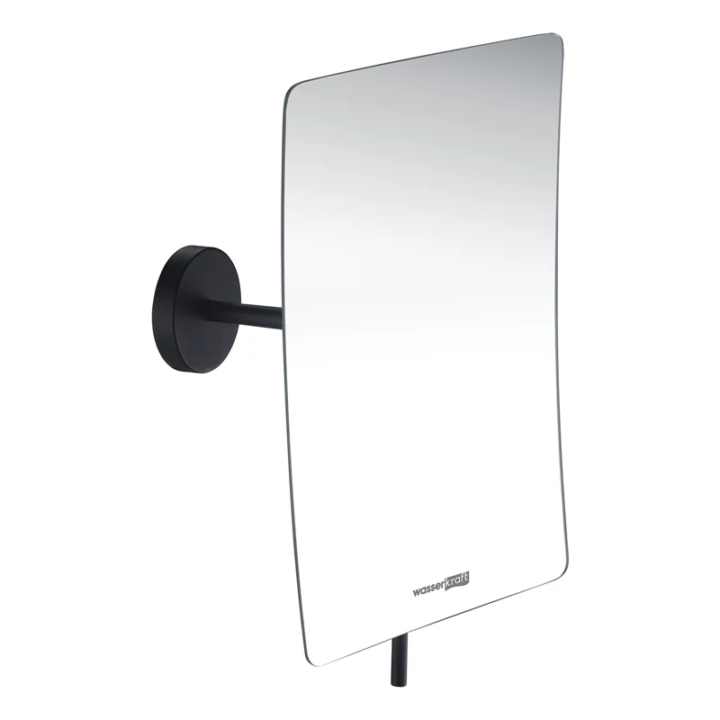Косметическое зеркало WasserKRAFT K-1001BLACK с увеличением Черное матовое