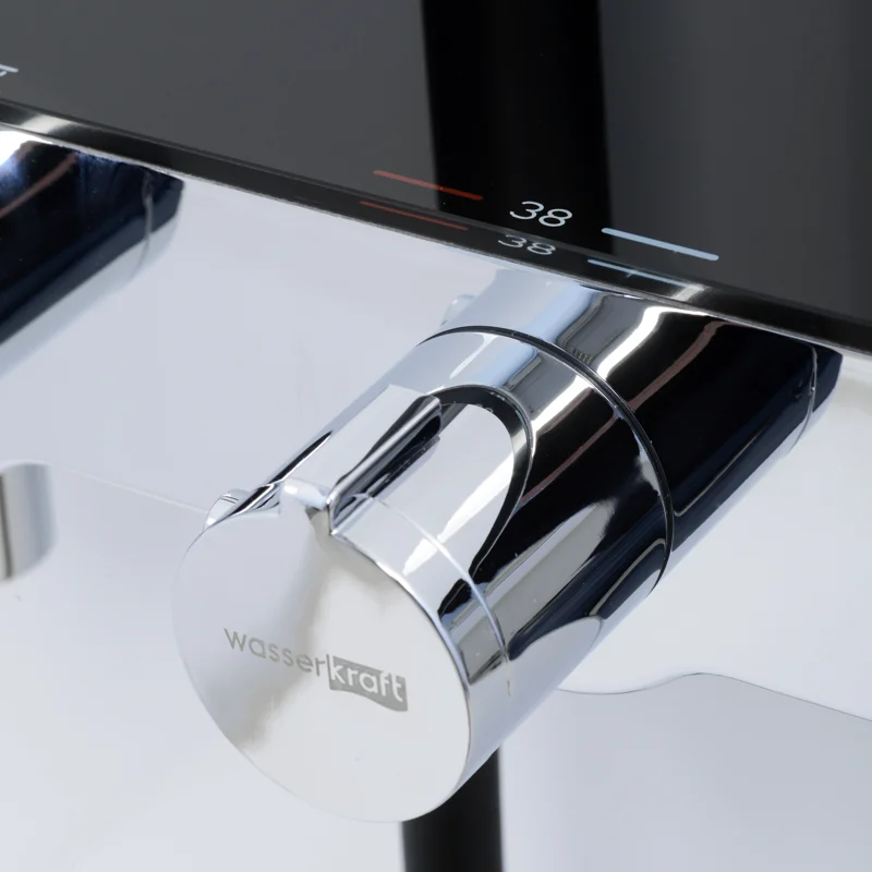 Душевая система WasserKRAFT Thermo A11401 с термостатом Черная матовая Хром