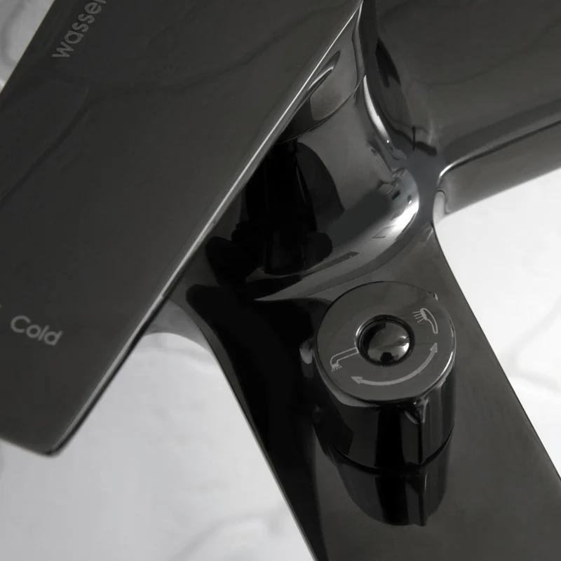 Смеситель WasserKRAFT 6601 для ванны и душа, черный глянец