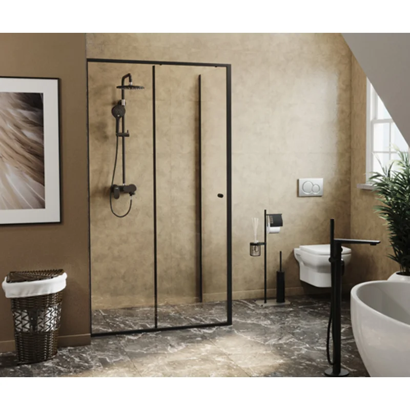 Душевой уголок WasserKRAFT Dill 100x80 61S17 профиль Черный матовый стекло прозрачное