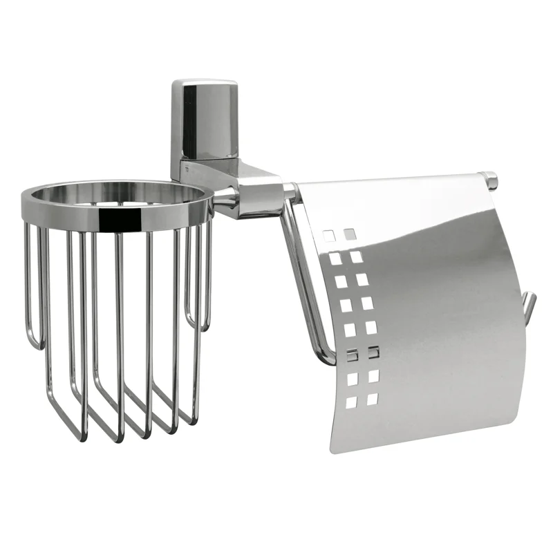 Держатель туалетной бумаги и освежителя воздуха WasserKRAFT Leine K-5059 с крышкой Хром