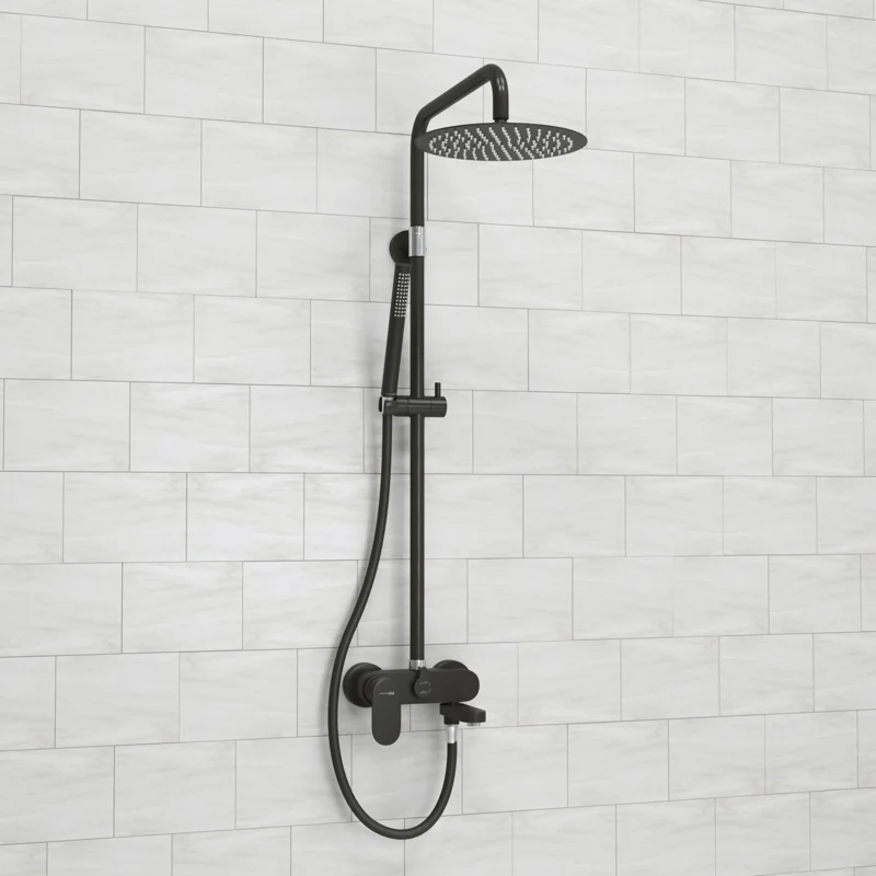 Душевая система WasserKRAFT A174.258.217.CB Черная матовая