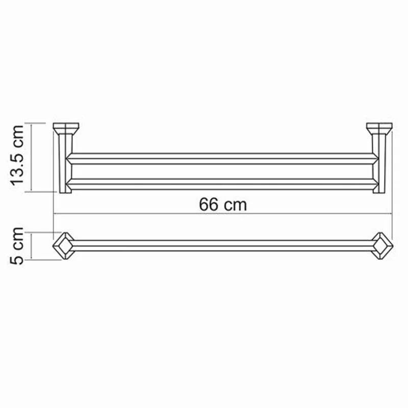 Держатель полотенец WasserKRAFT штанга двойная K-1140 хром