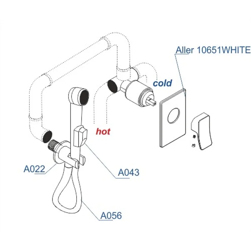 Гигиенический душ со смесителем WasserKRAFT Aller A010656WHITE Хром