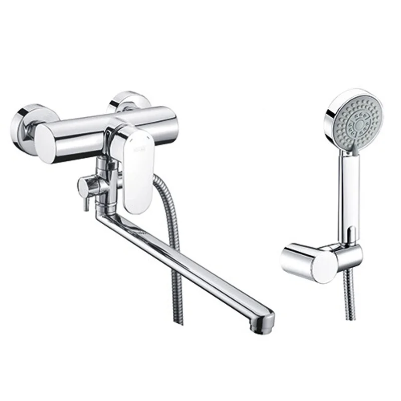 Смеситель WasserKRAFT 5302L для ванны и душа с длинным поворотным изливом, хром