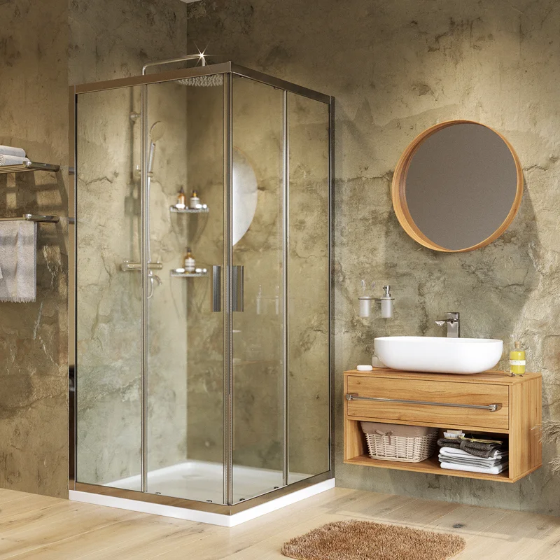 Душевой уголок WasserKRAFT Lippe 90x90 45S03 профиль Хром стекло прозрачное