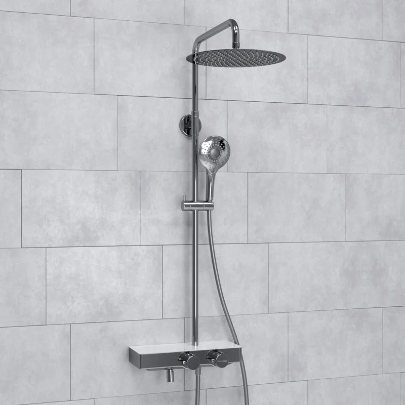 Душевая система WasserKRAFT A113.116.101.CH Thermo с термостатом Хром Белая