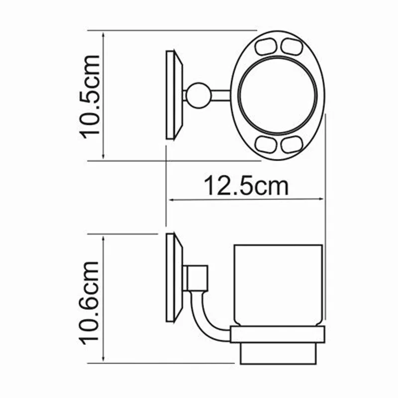 Держатель для стаканов WasserKraft Rhein K-6228O Хром / Прозрачный