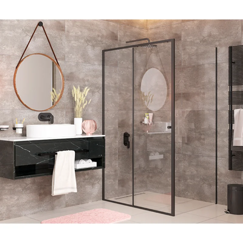 Душевой уголок WasserKRAFT Dill 100x80 61S17 профиль Черный матовый стекло прозрачное