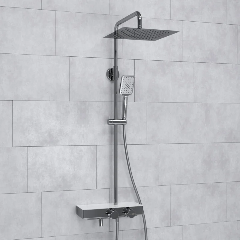 Душевая система WasserKRAFT A113.118.126.CH Thermo с термостатом Хром Белая