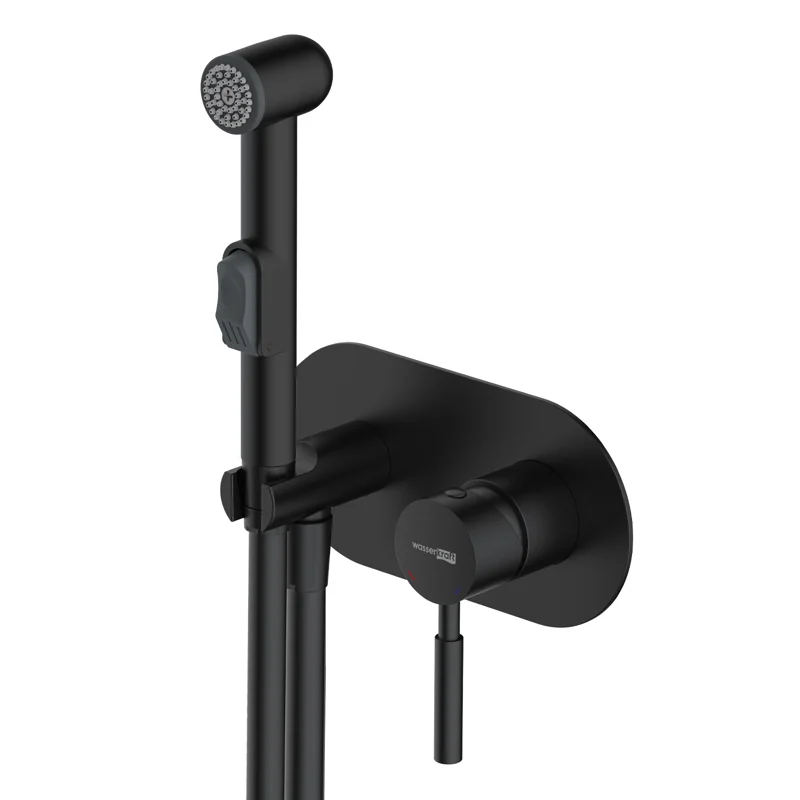 Гигиенический душ со смесителем WasserKRAFT Gollach 3338 Черный матовый