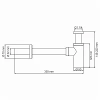 Сифон для раковины WasserKRAFT A093 Хром матовый