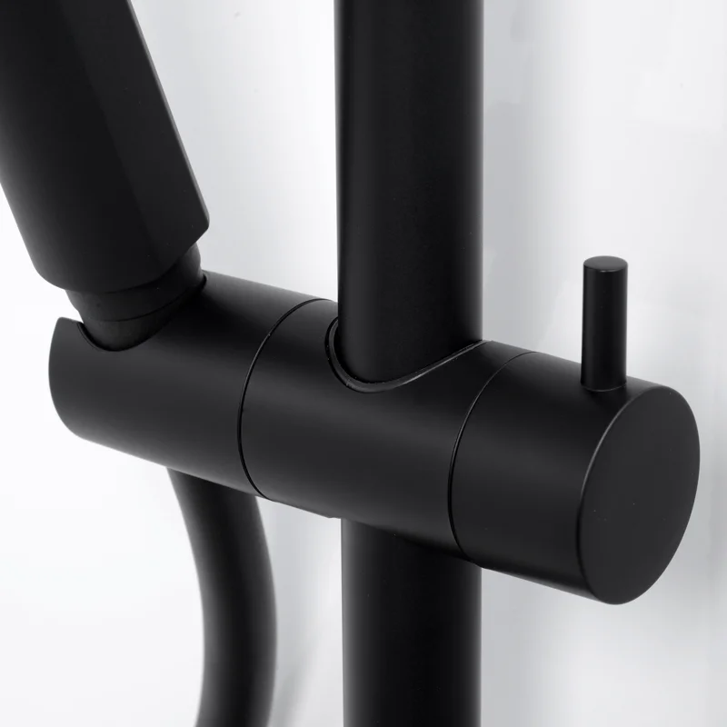 Душевая система WasserKRAFT Thermo A11401 с термостатом Черная матовая Хром