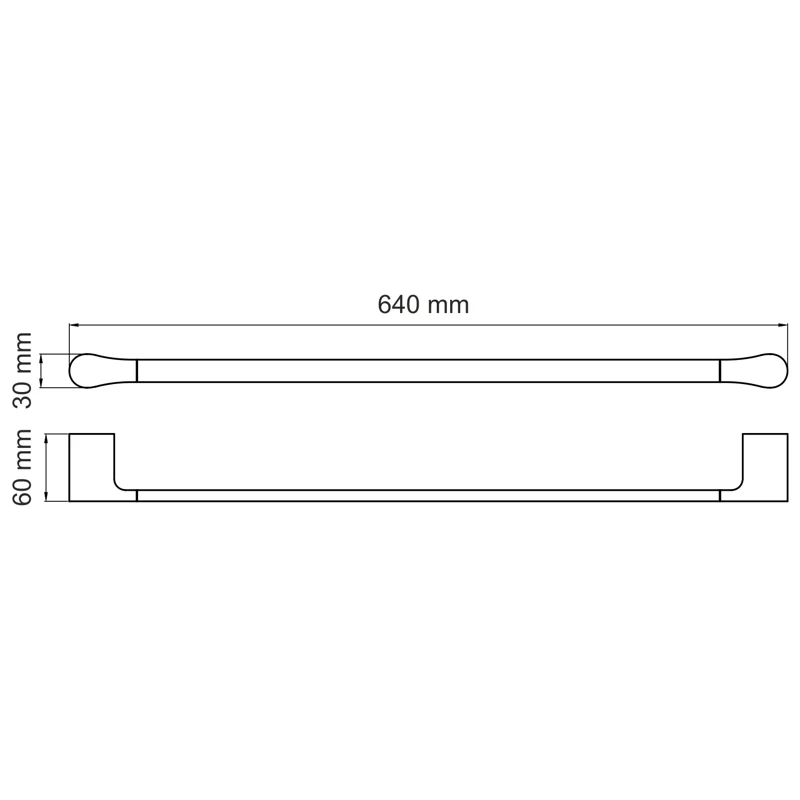 Полотенцедержатель WasserKRAFT Elbе K-7230 Черный матовый