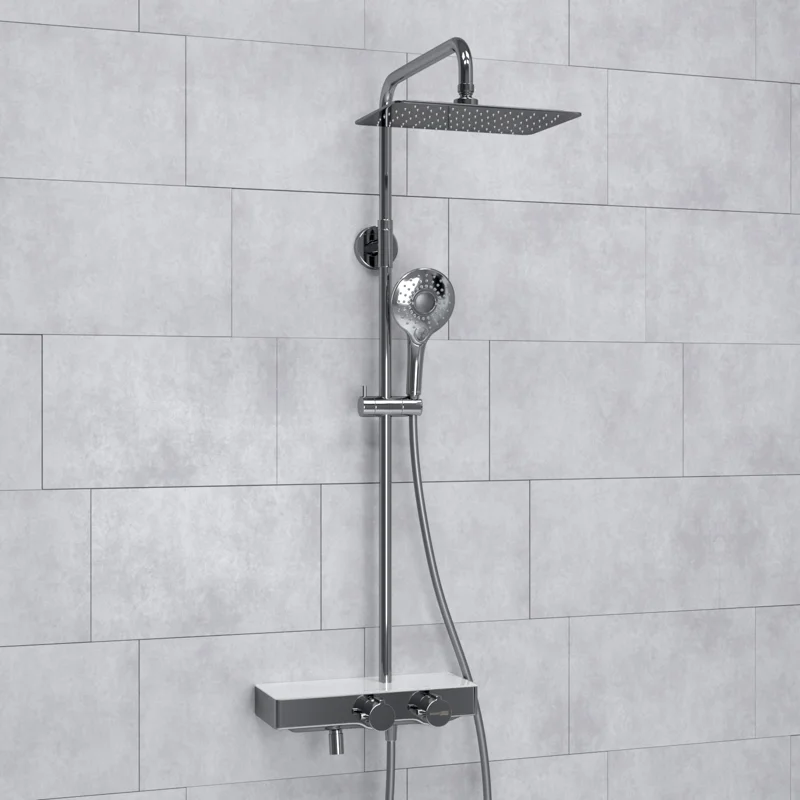 Душевая система WasserKRAFT A113.069.101.CH Thermo с термостатом Хром Белая