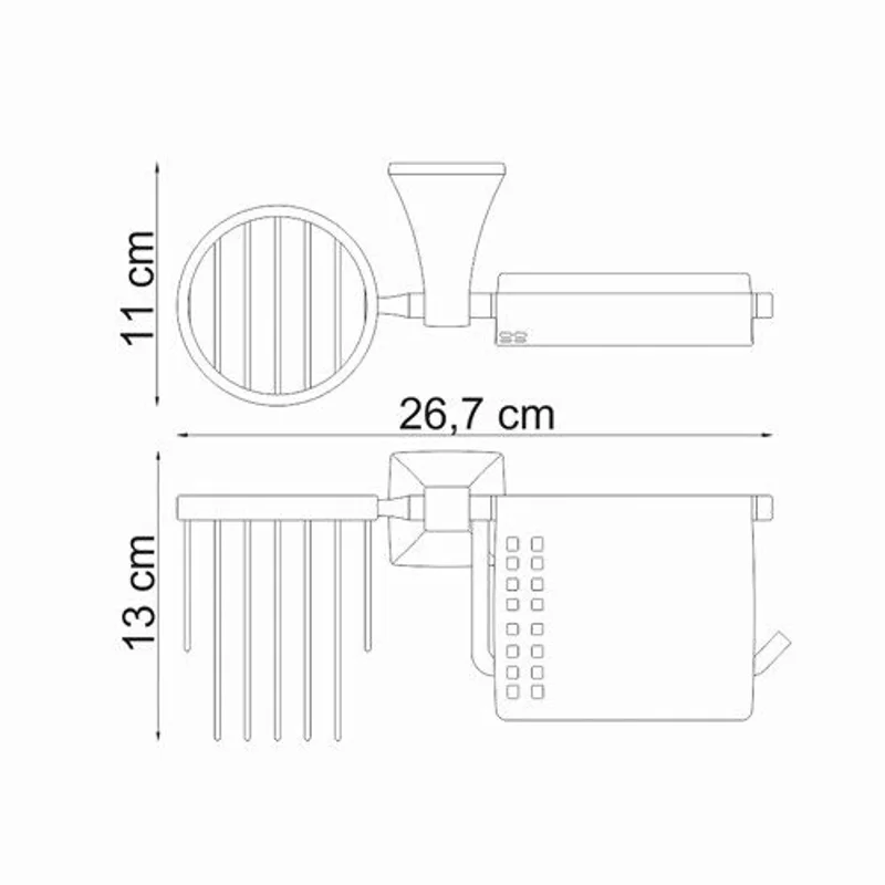 Держатель туалетной бумаги и освежителя воздуха WasserKRAFT Wern K-2559 с крышкой Хром