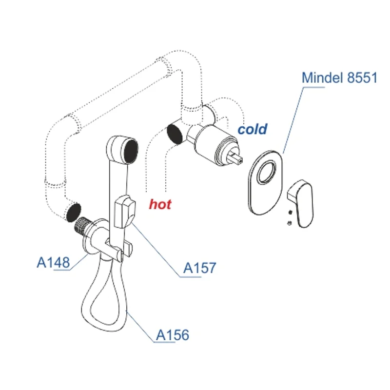 Гигиенический душ со смесителем WasserKRAFT А85056 Белый матовый