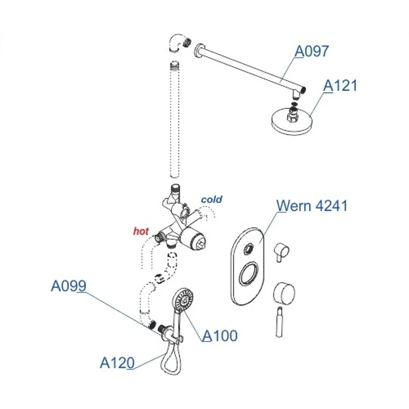 Душевая система WasserKRAFT Wern A16421 Хром