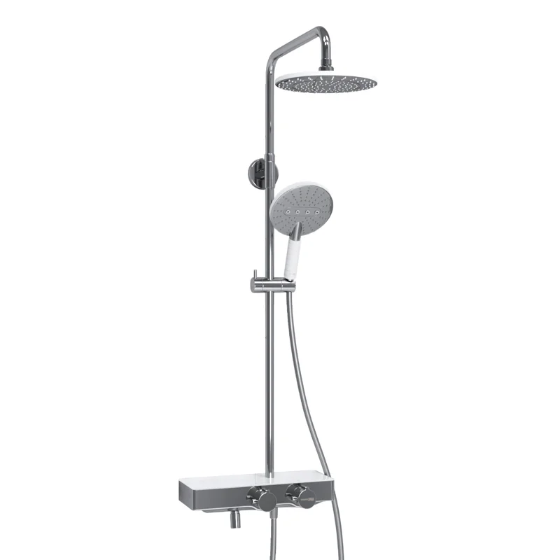 Душевая система WasserKRAFT A113.067.059.CH Thermo с термостатом Хром Белая