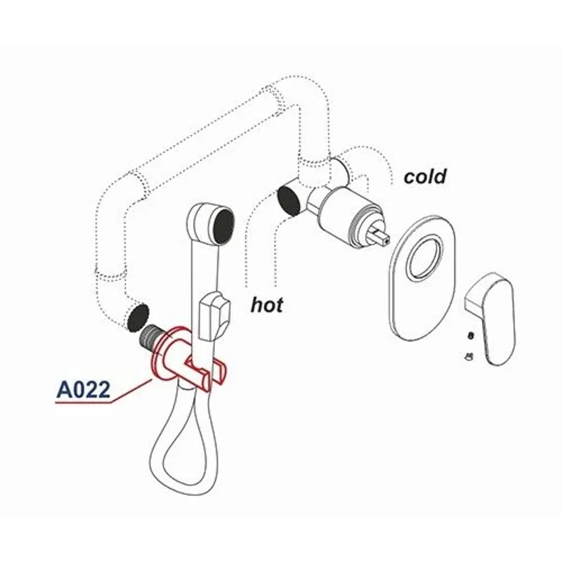 Шланговое подключение WasserKRAFT A022 Хром