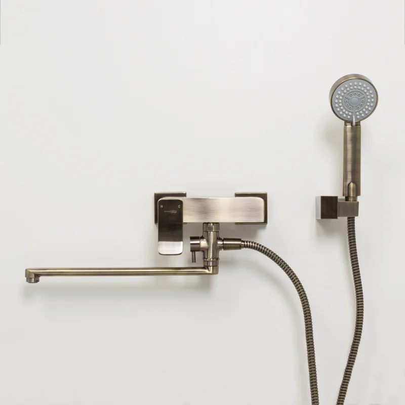 Смеситель для ванны WasserKRAFT Exter 1602L универсальный Светлая бронза