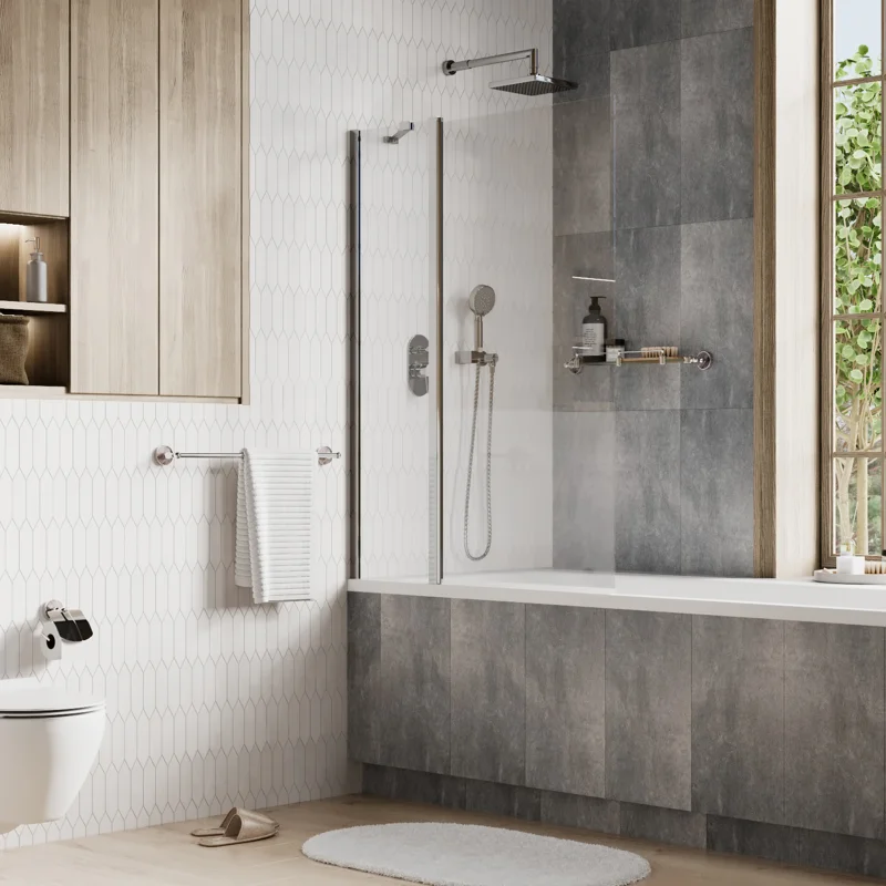 Шторка на ванну WasserKRAFT Berkel 110x140 48P02-110 профиль Хром стекло прозрачное