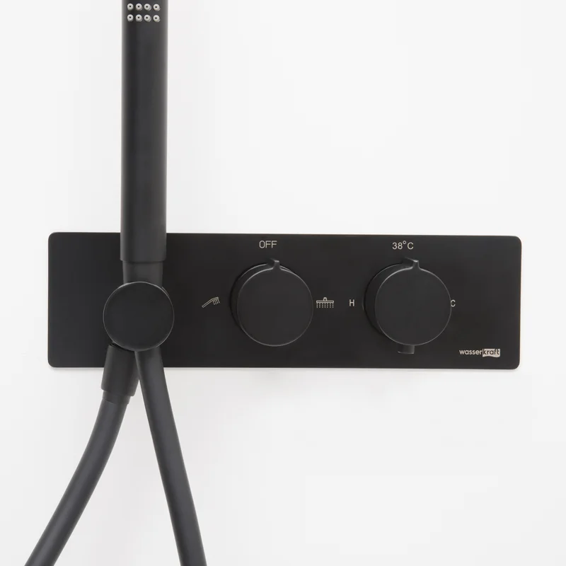 Смеситель для душа WasserKRAFT Elbe 7488 Thermo с термостатом Черный