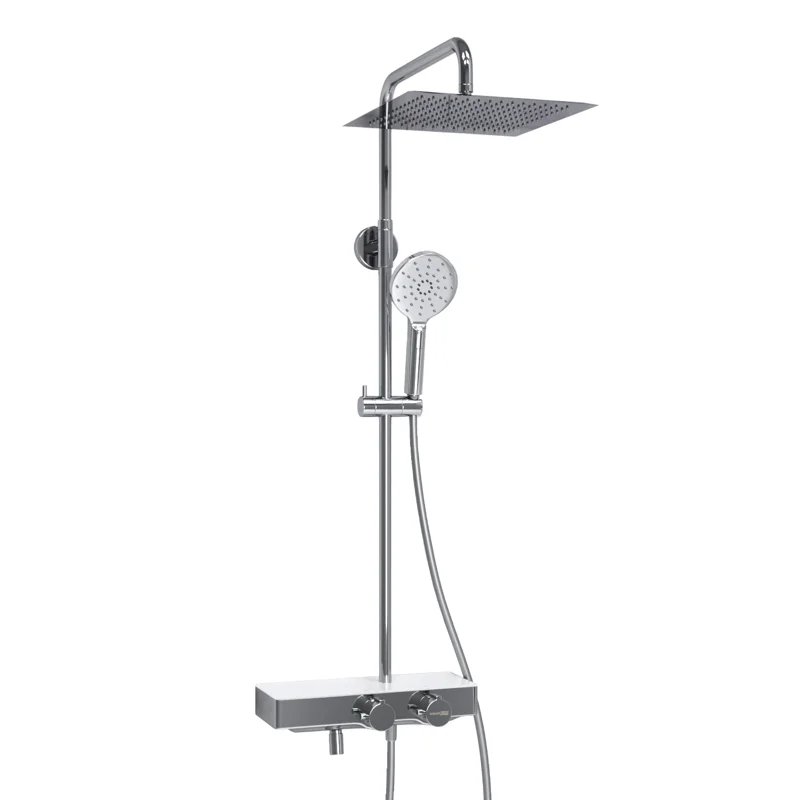 Душевая система WasserKRAFT A113.118.127.CH Thermo с термостатом Хром Белая